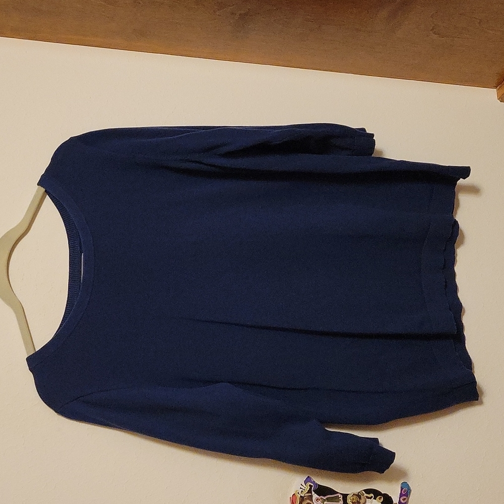 Lands' End Navy 3/4 length XL sweater